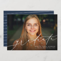 Invitación clásica de graduación naval simple