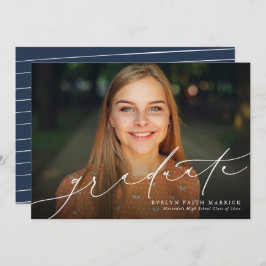 Invitación clásica de graduación naval simple