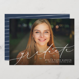 Invitación clásica de graduación naval simple