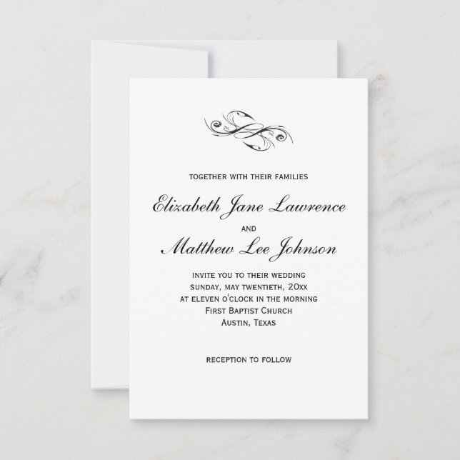 Invitación clásica de la boda (Anverso)