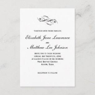 Invitación clásica de la boda