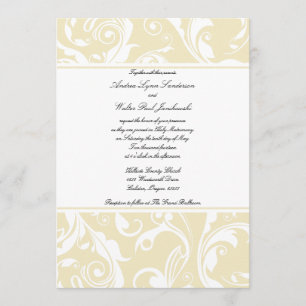 Invitación clásica de la boda del Flourish beige
