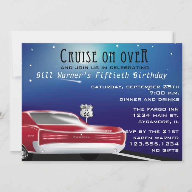 Invitación clásica de la fiesta de cumpleaños del (Anverso)