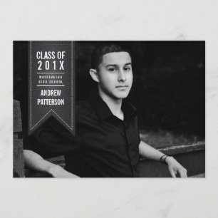Invitación clásica de la foto de la graduación de