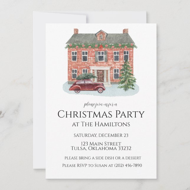 Invitación clásica de los navidades (Anverso)