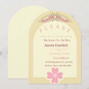 Invitación clásica de lujo para duchas de novia   