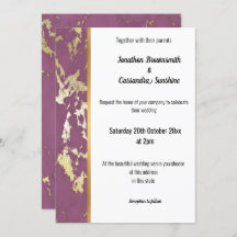 INVITACIÓN CLÁSICA DE MÁRMOL PURPLE GOLD TRIM