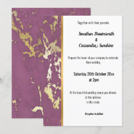 INVITACIÓN CLÁSICA DE MÁRMOL PURPLE GOLD TRIM