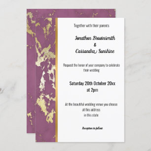 INVITACIÓN CLÁSICA DE MÁRMOL PURPLE GOLD TRIM