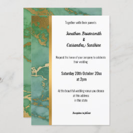 INVITACIÓN CLÁSICA DE MÁRMOL SAGE GOLD TRIM