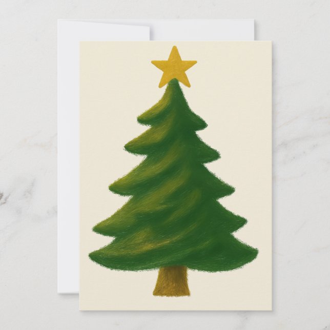 Invitación Clásica de Navidad con Estilo de Pintur (Anverso)