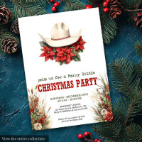 Invitación Clásica de Navidad Country Cowboy