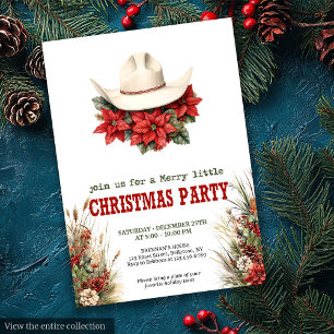 Invitación Clásica de Navidad Country Cowboy