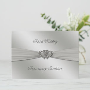 Invitación Clásica de Plata para Bodas de Plata 25