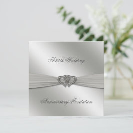 Invitación Clásica de Plata para Bodas de Plata po