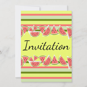 Invitación clásica de raya de sandía vertical