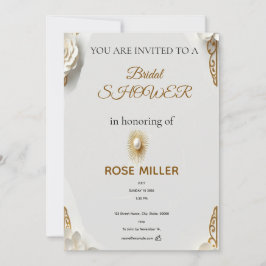 Invitación clásica de shower de boda con acuarela 