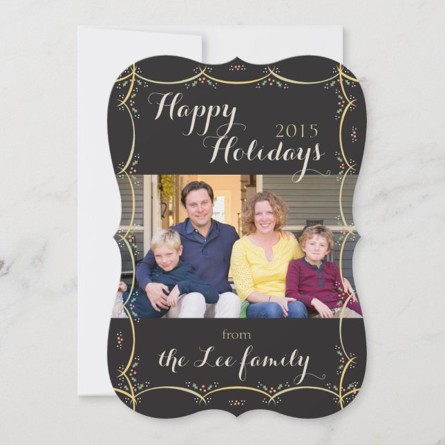 Invitación Clásica de Vacaciones Vintage (Anverso)