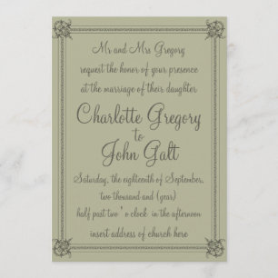 Invitación clásica del boda