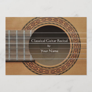 Invitación clásica del decreto de la guitarra