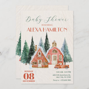 Invitación Clásica ducha de bebé de invierno de Vintage