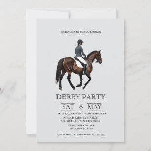 Invitación clásica ecuestre para la fiesta del Der