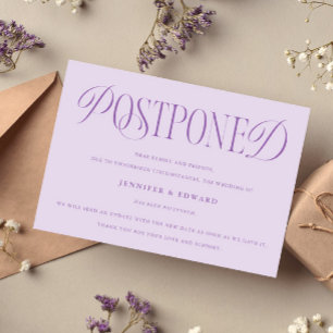 Invitación Clásica elegancia Boda pospuesto Actualización Lil