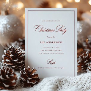 Invitación Clásica Elegancia Roja Verde Blanca Fiesta de Na