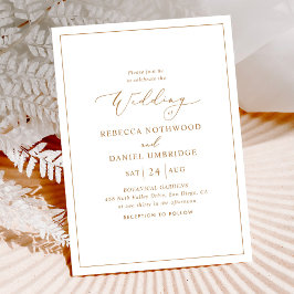 Invitación clásica elegante a la boda de oro