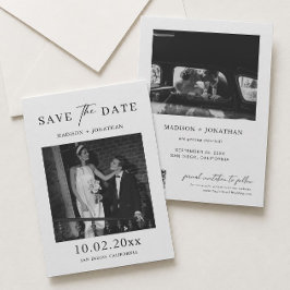 Invitación Clásica Elegante Boda Guardar la Fecha Foto