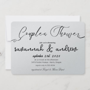 Invitación clásica elegante de guión para ducha de