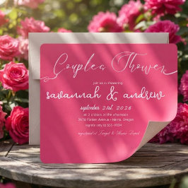 Invitación clásica elegante de guión para ducha de