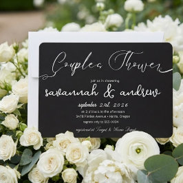 Invitación clásica elegante de guión para ducha de