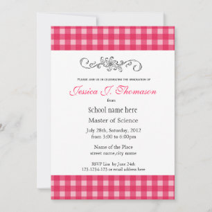 Invitación Clásica, elegante graduación de las planchas rosad