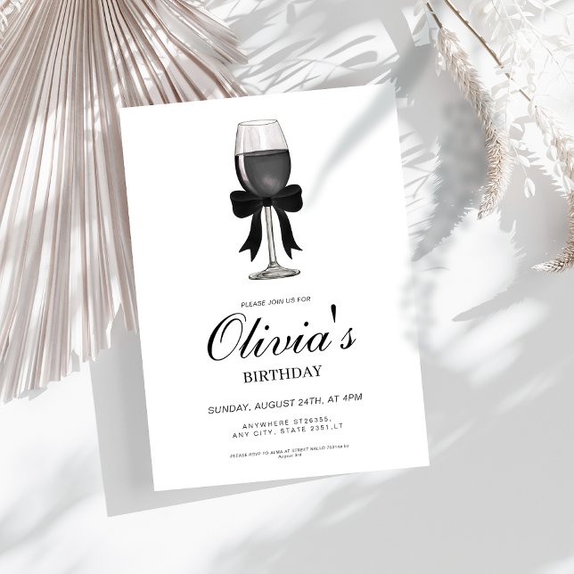 Invitación Clásica fiesta de cumpleaños de arco negro (Subido por el creador)