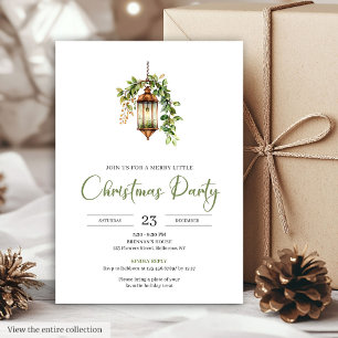 Invitación Clásica Fiesta de Navidad Bohemiana Acuarela Terro