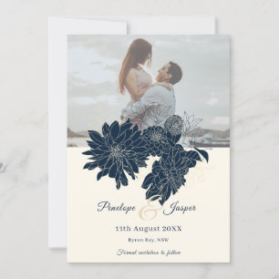 Invitación clásica floral para guardar la fecha de