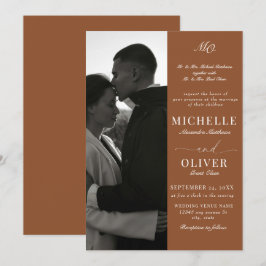 Invitación Clásica foto de boda elegante caligrafía 