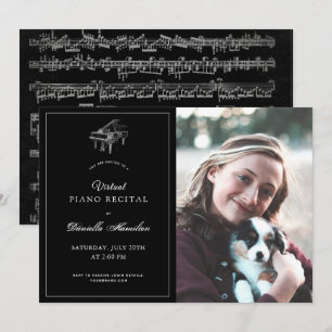 Invitación Clásica foto virtual de piano negro