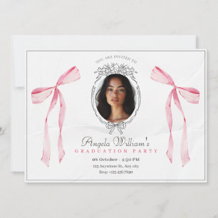 Invitación Clásica imagen elegante de arco rosa Graduación