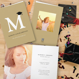 Invitación Clásica Letra M Alfabeto Monograma Simple Foto Gra