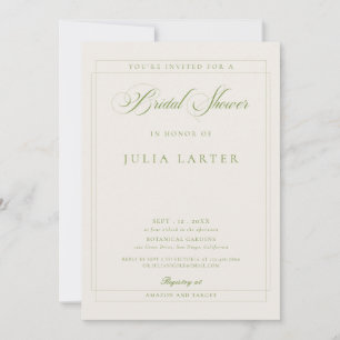 Invitación Clásica lluvia de boda de novia con caligrafía en