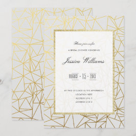 Invitación Clásica lluvia de oro y blanco para boda