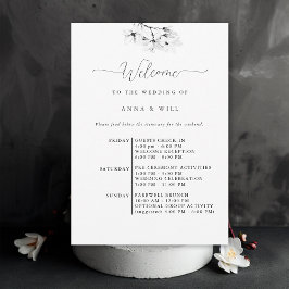 Invitación Clásica Magnolia Elegante Boda Itineraria