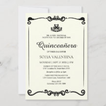 Clásica marfil negro tiara Quinceanera