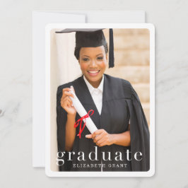 Invitación clásica moderna de graduación fotográfi