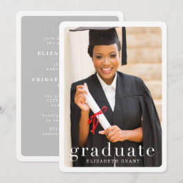 Invitación clásica moderna de graduación fotográfi