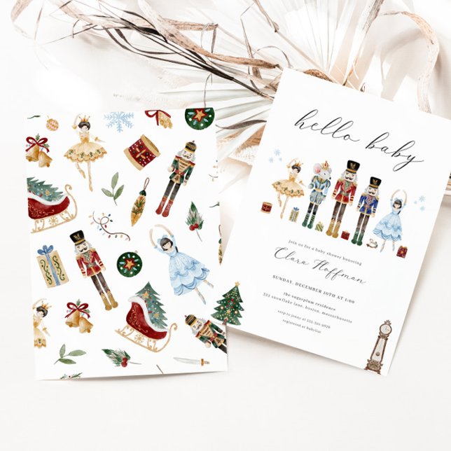 Invitación clásica nutcracker Baby Shower diciembr (Subido por el creador)