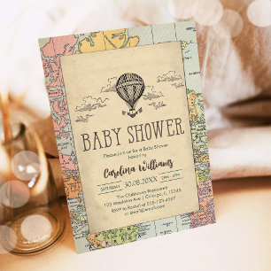 Invitación clásica para baby shower de viaje por e