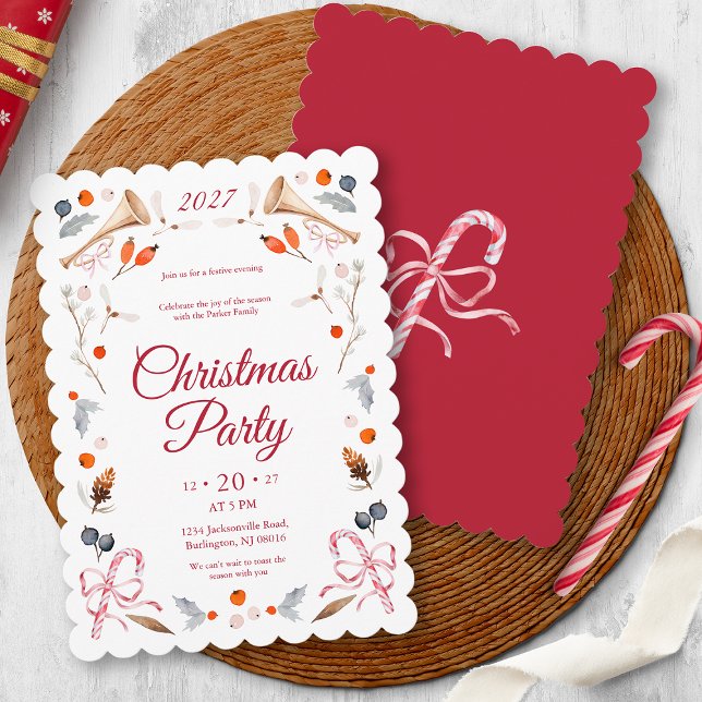 Invitación clásica para fiesta de Navidad (Subido por el creador)